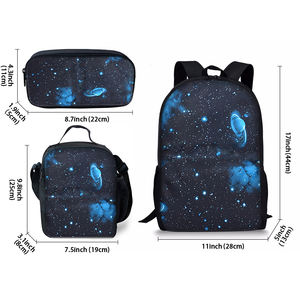 Sac à dos de trois pièces unisexe planète de l'espace extra-atmosphérique de style tendance pour garçons et filles meilleurs cadeaux cartable étanche dessin animé 3D - Product Image 2