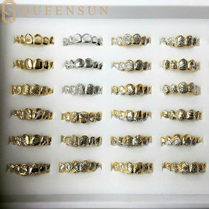 VVVs Moissanite उच्च गुणवत्ता वाली राईसन ग्रा ने चांदी की सफेद और 18k सोने के साथ दांतों को थोक ग्रिल किया - Product Image 3