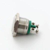 ELEWIND Interrupteur à bouton-poussoir momentané en métal 16 mm 1NO avec bornes à vis IP65 CE & ROHS pour (PM161F-10/A)