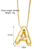 Venta al por mayor burbuja 26 letras nombre collares 18K chapado en oro inicial collares para mujeres 2311 nkeb797
