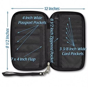 Estuche con cremallera para pasaportes y documentos de viaje de BSCI Factory - Product Image 3