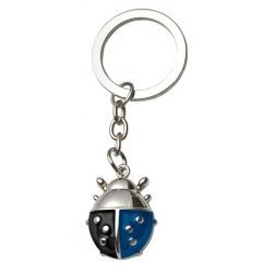 Porte-clés Coccinelle Noir et Bleu en Métal, Cadeau Promotionnel - Product Image 3