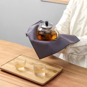 Serviette double face en polaire corail et microfibre chamois, super absorbante, séchage rapide, sans traces, pour nettoyer les services à thé - Product Image 6