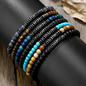 Bracelet élastique en pierres naturelles de 4 mm, <span class=keywords><strong>prix</strong></span> d'usine, bracelet en hématite pour cadeaux, bijoux de mode, bracelet de couple - Product Image 2