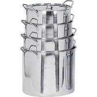 JL Ensemble de 8 casseroles à couscous classiques en acier inoxydable avec couvercle en acier inoxydable et poignée en acier inoxydable