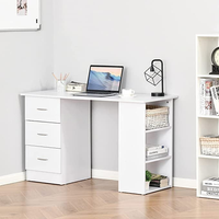 Bureau d'ordinateur de bureau en gros, blanc, intégré, avec tiroirs, pour usage domestique