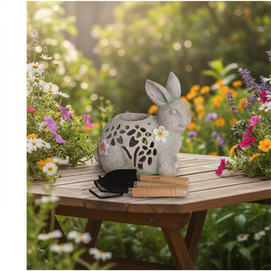 Estatua <span class=keywords><strong>de</strong></span> conejo <span class=keywords><strong>de</strong></span> resina, escultura con forma <span class=keywords><strong>de</strong></span> Animal con paleta para macetas, juego <span class=keywords><strong>de</strong></span> herramientas <span class=keywords><strong>de</strong></span> jardín para adornos <span class=keywords><strong>de</strong></span> jardín y macetas y jardineras - Product Image 2