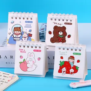 Calendario personalizzato all'ingrosso ins Cartoon Cute Small Mini Coil Hardcover Calendar Home Office Calendar