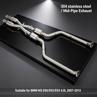 Tuyaux d'échappement intermédiaires LK Custom en acier inoxydable à longueur égale, son profond, sport, à visser, pour BMW M3 E90/E92/E93 4.0L 2007-2013