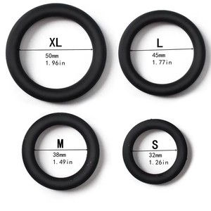 3-teiliges Set ohne Stromversorgung, lebendige schwarze Silikon-Penisringe für Erwachsene, flexibel, bequeme Passform, steigert das Vergnügen, verlängert die Ejakulation - Product Image 3