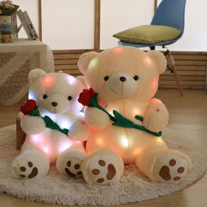 Nuevo Peluche Creativo Personalizado Multicolor con Luz LED, Oso de Peluche con Rosa Brillante - Product Image 3