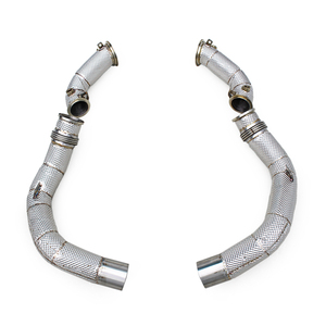 Tuyaux d'échappement personnalisés en acier inoxydable SS304 pour BMW X5M/X6M F95/F96/LCI 4.4TT 2020-2024 avec bouclier thermique et collecteur sport en stock - Product Image 1