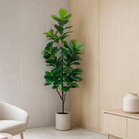 Plante artificielle Ficus Lyrata (Fiddle Leaf Fig) de 1,2 m, 1,5 m, 1,8 m pour la décoration de lieux de mariage, restaurants, studios, magasins, salles d'exposition et appartements