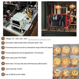 Máy pha cà phê Espresso chuyên nghiệp ZILONG, hệ thống hai boiler, sử dụng điện, chất liệu thép không gỉ, dành cho cửa hàng và xe RV. - Product Image 4