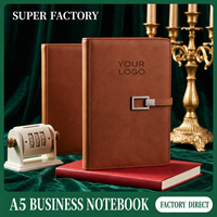 Carnet de notes A5 en cuir PU personnalisé avec logo imprimé, pages lignées, durable, pour étudiants