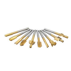 Juego de 10 fresas para router de <span class=keywords><strong>madera</strong></span> HSS de 1/8 pulgadas con acabado de zinc, de 3 mm y 10 mm de longitud, herramientas de carpintería, juego de fresado rotatorio <span class=keywords><strong>Dremel</strong></span> - Product Image 1