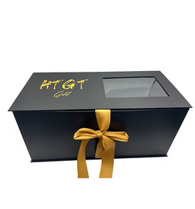 Ribbon Bowknot cửa sổ trong suốt màu Hồng Hoa Hồng tùy chỉnh sang trọng có thể gập lại hoa nắp hộp quà tặng - Product Image 3