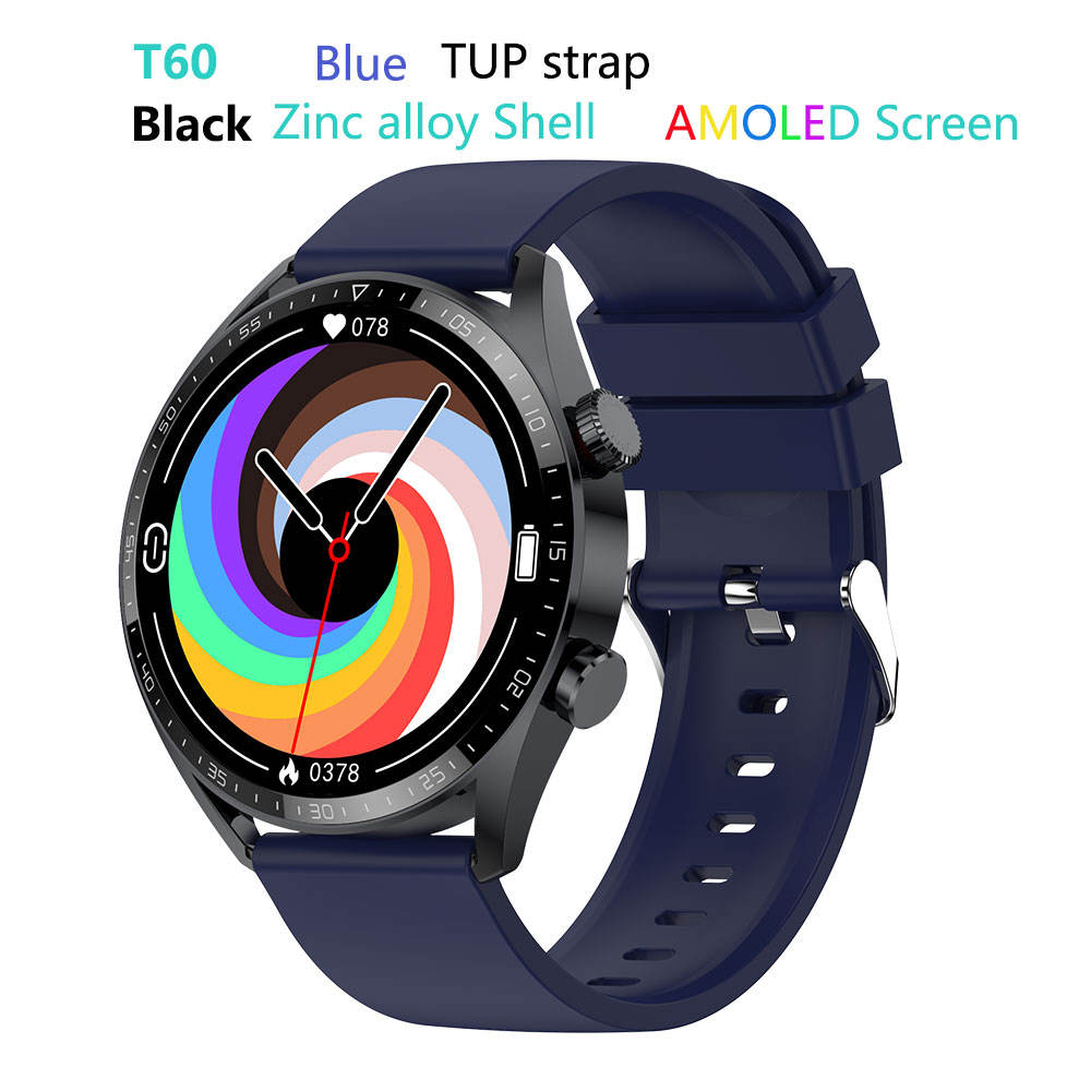 Blue T60-BT-call-amoled-smart-watch