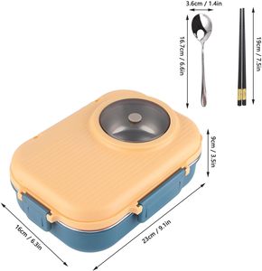 3 Compartment Stainless Steel Bento <b>Lunch</b> Box <b>Set</b> for Kids & Adults Dishwasher Safe Heatable Leak Proof - Product Image 2