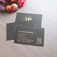Tarjeta de Visita de Papel de Impresión Mate Gris con Logotipo de Lámina Dorada de Lujo de Tamaño Estándar Personalizado