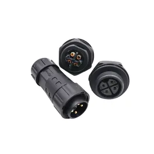 奥华250V 6A M20 4Pin照明防水电线连接器焊接型面板安装防水连接器