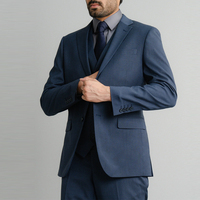 Setelan Jas Pria Anti Kusut Bahan Katun 100% Bernapas, Cocok untuk Bisnis Formal, Blazer dan Celana Senada untuk Pesanan Grosir