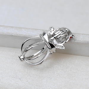 Collar con Colgante de Papá Noel de Plata S925, Accesorio de Moda DIY con Soporte Vacío para Perla sin Ojo de 8-11 mm, Modelo 2836 - Product Image 3