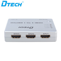 Conmutador HDMI DTECH 1080P 3D, HDMI 3 en 1 Salida, Conmutador HDMI 3 a 1 con Control Remoto