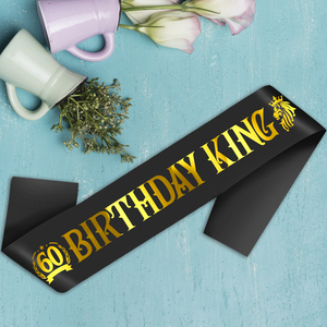 สายสะพายสำหรับวันเกิดของผู้ชายหรือผู้ชายอุปกรณ์ตกแต่งงานปาร์ตี้วันเกิดอุปกรณ์ตกแต่งงานวันเกิดตัวอักษรฟอยล์สีทอง - Product Image 2