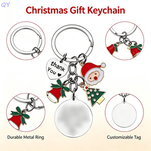 QY Custom Metal Christmas Keychain Enamel Santa <b>Key</b> <b>Ring</b> Personalized Holiday Gift <b>Bag</b> Charm - Product Image 4
