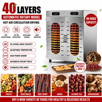 Commerciële 28-laags roterende fruitdroger met intelligente besturing voor het drogen van bloementhee, beef jerky en meer.