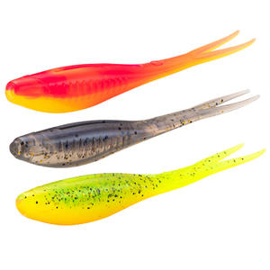 Señuelo blando de acero inoxidable con cola bifurcada y silenciador, 8cm 28g, paquete de 6 piezas, flotante, bicolor, <span class=keywords><strong>Zman</strong></span>, sin anzuelos - Product Image 1