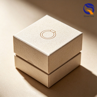 Cajas de Anillos Exquisitas con Tapa y Base Personalizadas con Logotipo, Empaque de Joyería con Forro Suave