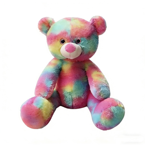 Oso de Peluche Personalizado Arcoíris, Oso de Peluche con Degradado de Color Pastel en Espiral, Pelaje Suave - Product Image 3