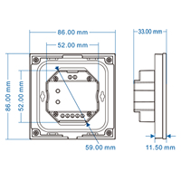 Contrôleur DMX mural sans fil SKYDANCE T15 100-240VAC RGB+CCT 4 zones DMX512 Master + RF2.4g
