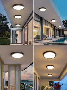 Biệt thự không thấm nước mái hiên Đèn trần ngoài trời, khu vực giải trí bên ngoài bức tường ánh sáng, cảm biến chuyển động ánh sáng ngoài trời - Product Image 2