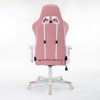 Fauteuil de Gaming Exécutif Traditionnel Rose à Dossier Haut, en Cuir, avec Massage 4D Rafraîchissant, Appuie-tête et Soutien Lombaire Convertibles, Pivotant, pour Chambre