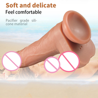 Nouveau Vibrateur Réaliste Énorme de 8 Pouces en Silicone Liquide Étanche avec Fonction de Poussée, Jouet Sexuel pour Femmes
