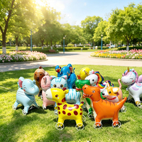 Globo de Aluminio con Forma de Animal Caminante, Inflable, con Ruedas y Cuerdas, Elefante, Unicornio, León, Perro, Gato, Conejo, Regalos de Cumpleaños 3D