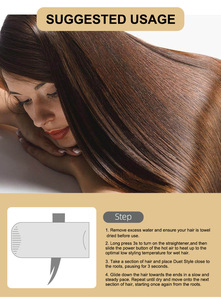 Black Ceramic <b>Hair</b> <b>Straightener</b> <b>Wide</b> <b>Plate</b> Hot Air Styler Floating Flat Iron Salon and Home Use - Product Image 2