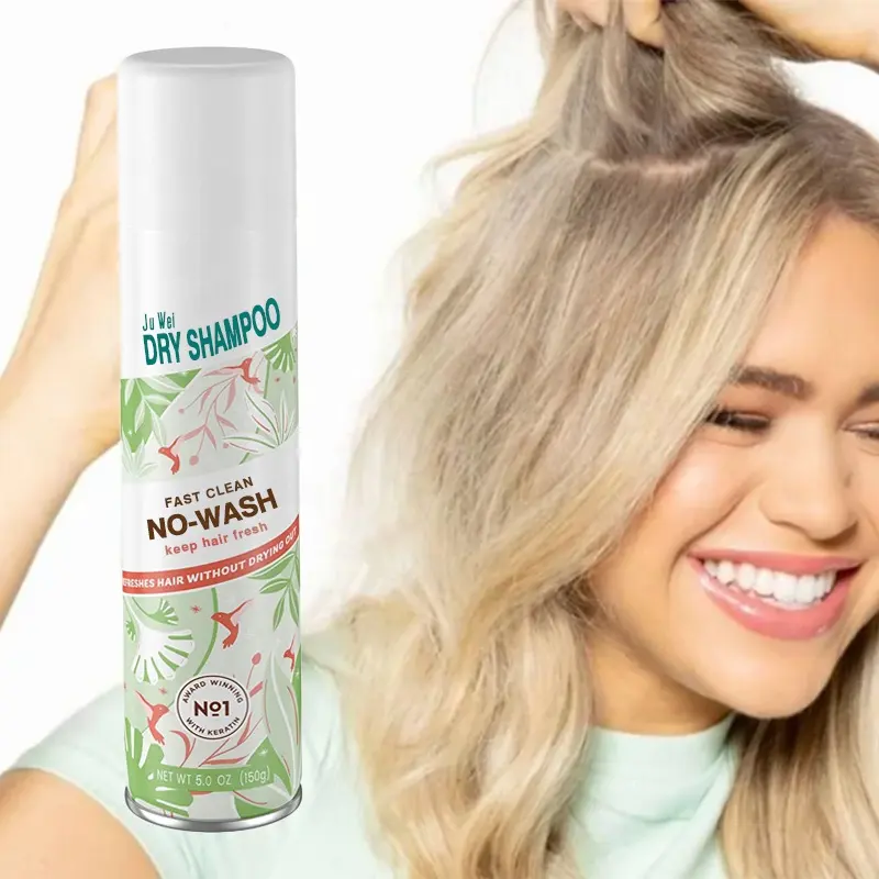 Productos orgánicos para el cuidado del cabello OEM al por mayor, champú de secado rápido en espray, suavizante, control de aceite, características anticaspa, refrescante aceitoso