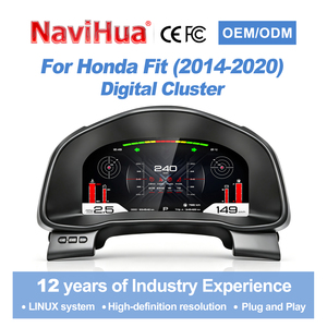 NaviHua สำหรับ Honda Fit ปี 2014-2020 จอ LCD แดชบอร์ดรถยนต์ ชุดหน้าปัดดิจิตอล จอแสดงผลเสมือนจริง มาตรวัดความเร็วรอบแบบดิจิตอล จอแสดงผลแบบ Ghost Screen รุ่นใหม่ อัปเกรดแล้ว - Product Image 1