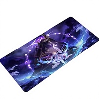 Tapis de souris de jeu anime personnalisé imprimé, base en caoutchouc naturel antidérapante, tissu lisse, tapis carré pour e-sport et usage bureautique, vente en gros OEM