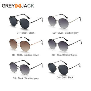 Gafas de Sol Redondas de Metal Greyjack, Montura Negra, Lentes TAC, Protección UV400, Estilo Moderno Unisex - Product Image 3