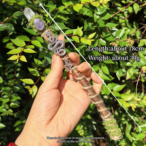 Varita mágica de brujería tallada, palo de hadas de cristal crudo, mago de piedras preciosas, accesorios de Cosplay de Halloween, colección de bruja hechicera - Product Image 6