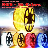 Lampu Strip Fleksibel 100m 5050 SMD LED RGB IP67 Tahan Air WS2811 Plastik untuk Lanskap dengan Remote Kontrol 110V 220V