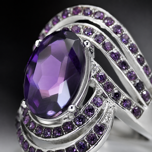 Anello in Stile Viola per Donne, Design Geometrico, Accessorio da Dito per Uso Quotidiano - Product Image 4