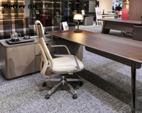 Escritorio de Oficina Ergonómico de Madera de Lujo Moderno y Duradero con Gabinete de Almacenamiento, Resistente al Agua, Escritorio Ejecutivo de Alta Gama