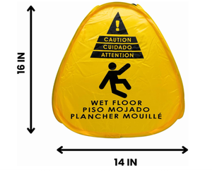 Señal de Advertencia de Piso Mojado Plegable de 4 Lados, Trilingüe (Inglés, Español, Francés), Señal de Seguridad de Piso Resbaladizo - Product Image 5