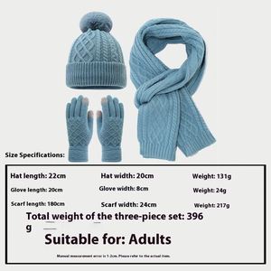 Ensemble 3 pièces pour femme : bonnet tricoté, écharpe et gants tactiles pour l'hiver, idéal pour l'extérieur, avec protection des oreilles et doublure polaire - Product Image 2